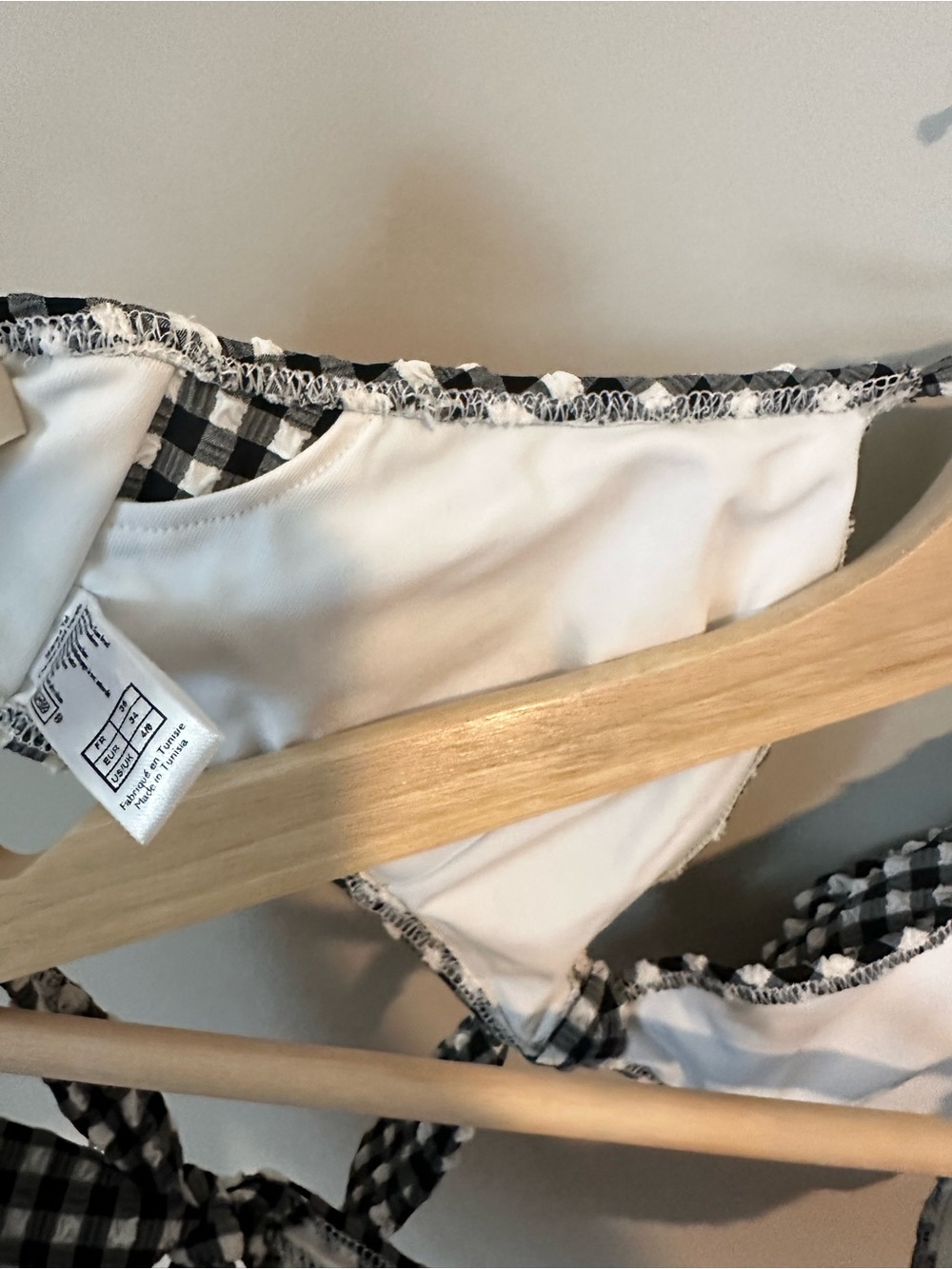 Sezane YSE Women’s Black & White Gingham Tie Bikini Top and Bottom. Size 34 - Picture 5 of 8
